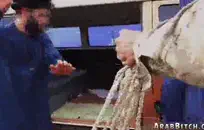 ربة منزل مطيع مع الحمار كبيرة ركوب الديك.